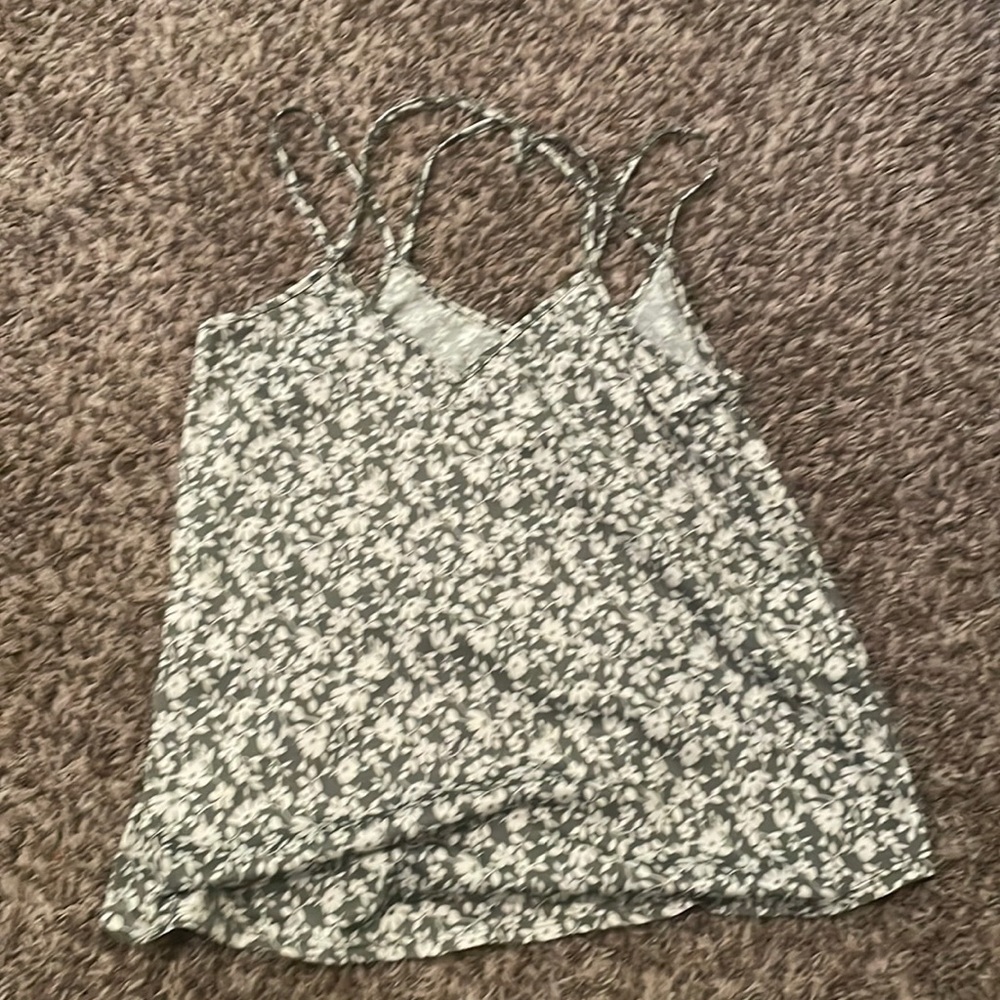 Green flower tank top